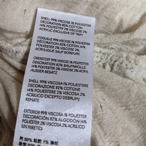 Free PEOPLE Cyprus Avenue embroidered top blouse xs boho bohemian - Picture 16 of 16